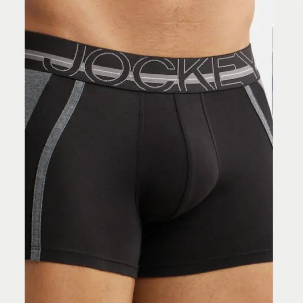 Jockey US21 Super Combed Cotton Elastane Stretch Solid Trunk (Black) - Image 2