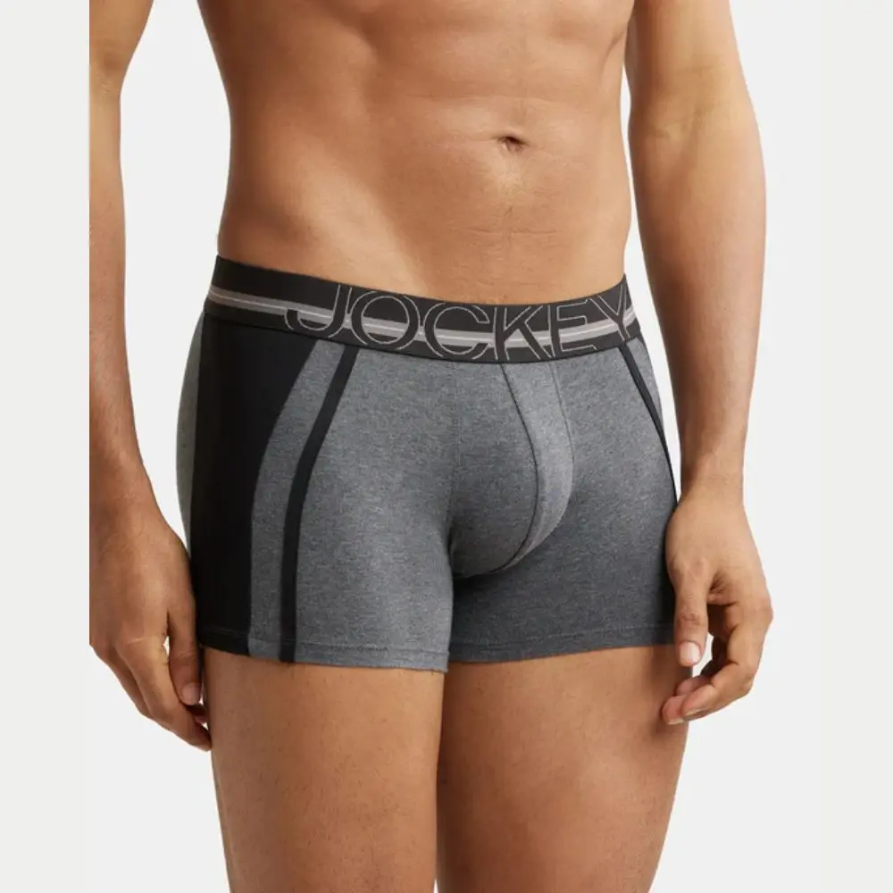 Jockey US21 Super Combed Cotton Elastane Stretch Solid Trunk (Charcoal Melange)