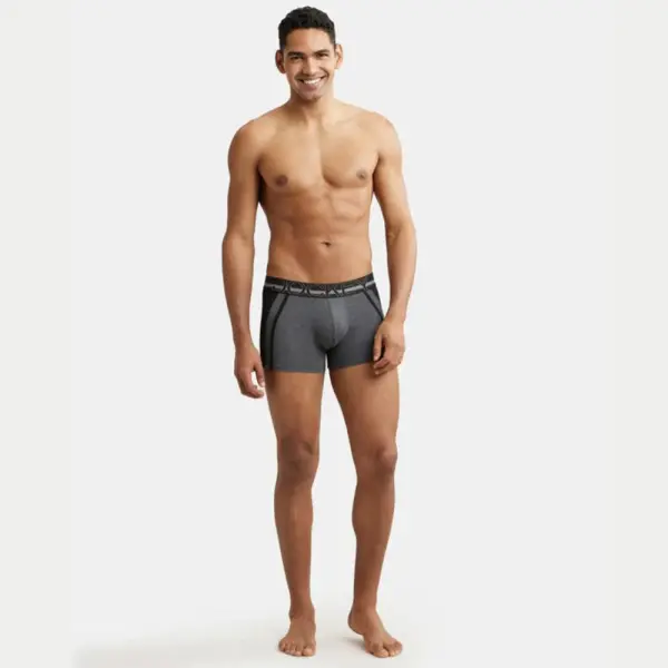 Jockey US21 Super Combed Cotton Elastane Stretch Solid Trunk (Charcoal Melange) - Image 3