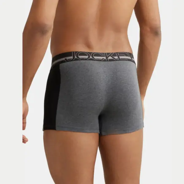 Jockey US21 Super Combed Cotton Elastane Stretch Solid Trunk (Charcoal Melange) - Image 4
