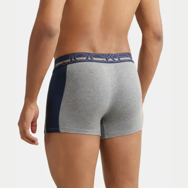 Jockey US21 Super Combed Cotton Elastane Stretch Solid Trunk (Mid Grey Melange) - Image 4
