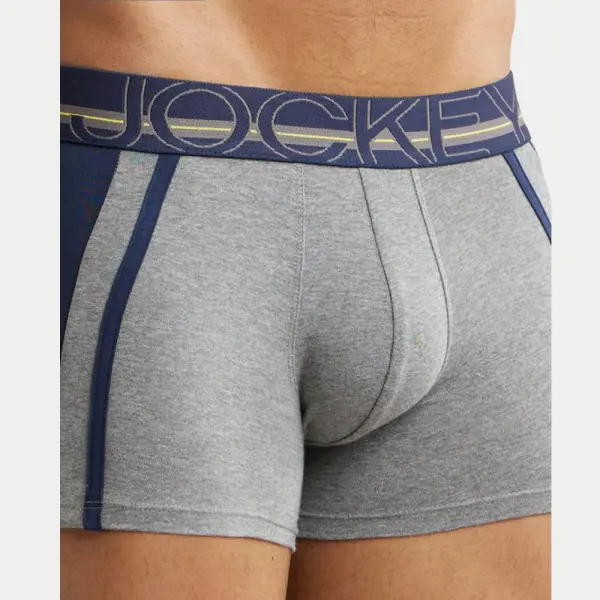 Jockey US21 Super Combed Cotton Elastane Stretch Solid Trunk (Mid Grey Melange) - Image 2