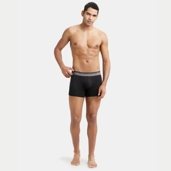 Jockey US60 Super Combed Cotton Elastane Stretch Solid Trunk (Black) - Image 3