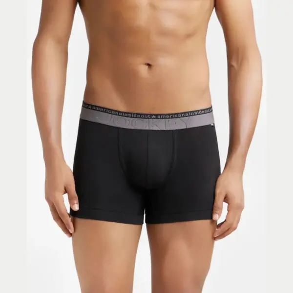 Jockey US60 Super Combed Cotton Elastane Stretch Solid Trunk (Black)