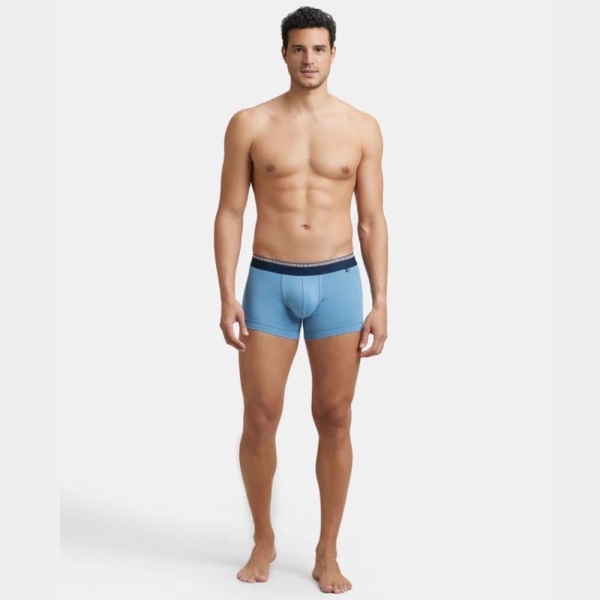 Jockey US60 Super Combed Cotton Elastane Stretch Solid Trunk (Blue Heaven) - Image 3