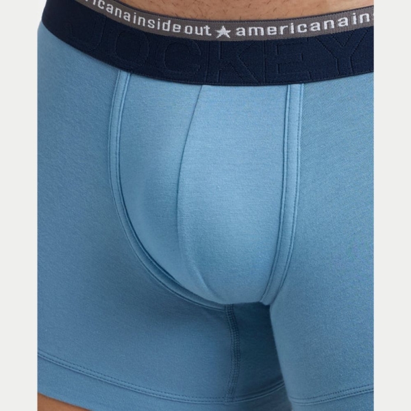 Jockey US60 Super Combed Cotton Elastane Stretch Solid Trunk (Blue Heaven) - Image 2