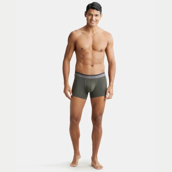 jockey us60 super combed cotton elastane stretch solid trunk deep olive 2