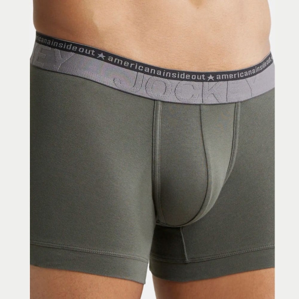 jockey us60 super combed cotton elastane stretch solid trunk deep olive 3