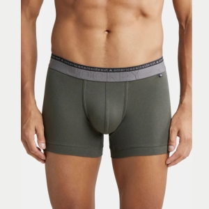Jockey US60 Super Combed Cotton Elastane Stretch Solid Trunk (Deep Olive)