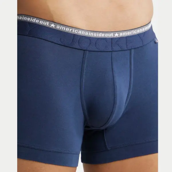 Jockey US20 Super Combed Cotton Elastane Stretch Solid Trunk (Navy) - Image 2