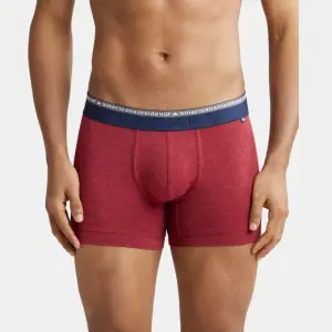 Jockey US60 Super Combed Cotton Elastane Stretch Solid Trunk (Red Melange)