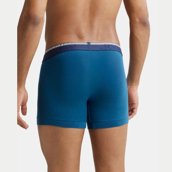 Jockey US60 Super Combed Cotton Elastane Stretch Solid Trunk (Seaport Teal) - Image 4