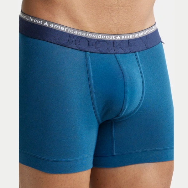 Jockey US60 Super Combed Cotton Elastane Stretch Solid Trunk (Seaport Teal) - Image 2