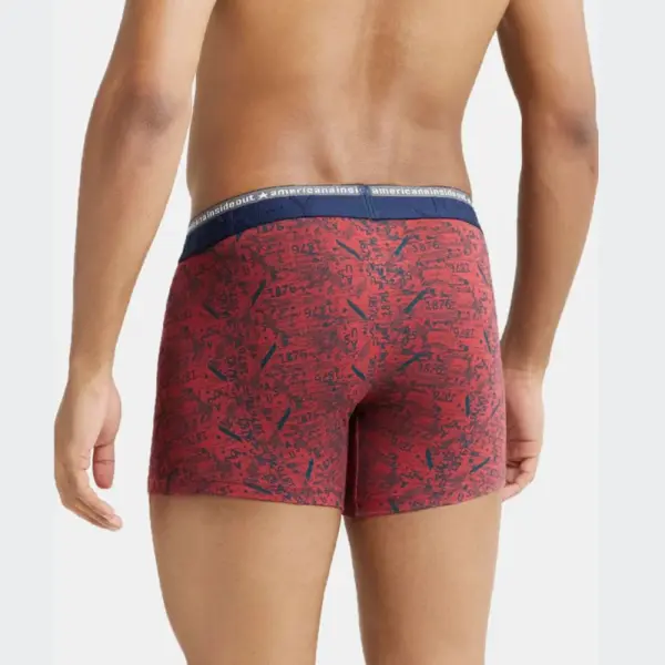 Jockey US63 Supper Combed Cotton Elastane Stretch Printed Trunk (Brick Red) - Image 4