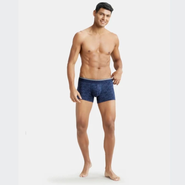 Jockey US63 Supper Combed Cotton Elastane Stretch Printed Trunk (Navy) - Image 3
