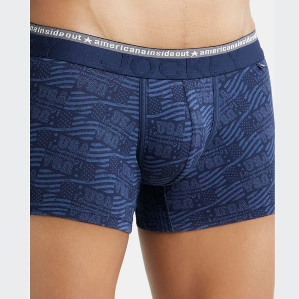 Jockey US63 Supper Combed Cotton Elastane Stretch Printed Trunk (Navy) - Image 2