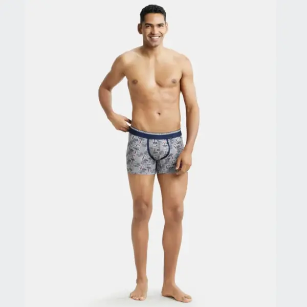 Jockey US63 Supper Combed Cotton Elastane Stretch Printed Trunk (Nickle) - Image 3