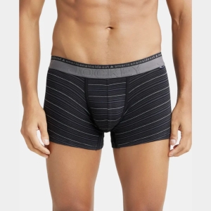 Jockey US68 Super Combed Cotton Elastane Stretch Stripe Trunk (Black)