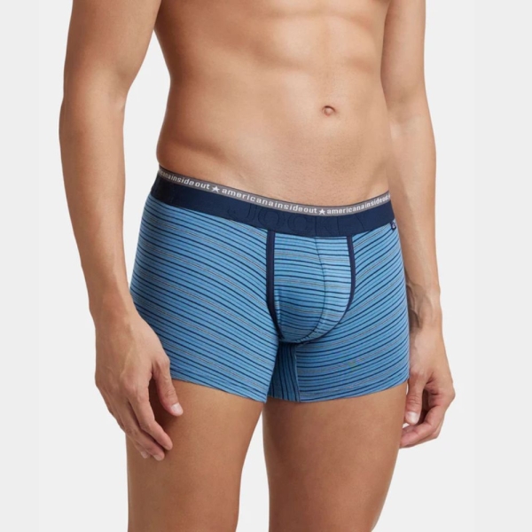 Jockey US68 Super Combed Cotton Elastane Stretch Stripe Trunk (Blue Heaven) - Image 5