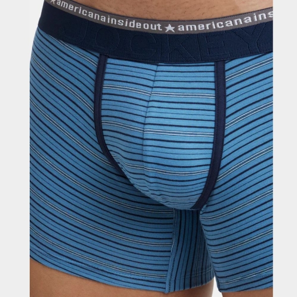 Jockey US68 Super Combed Cotton Elastane Stretch Stripe Trunk (Blue Heaven) - Image 2