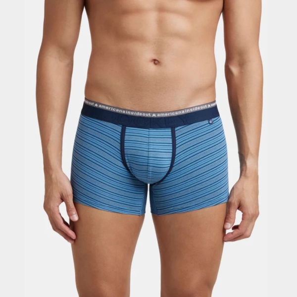 Jockey US68 Super Combed Cotton Elastane Stretch Stripe Trunk (Blue Heaven)