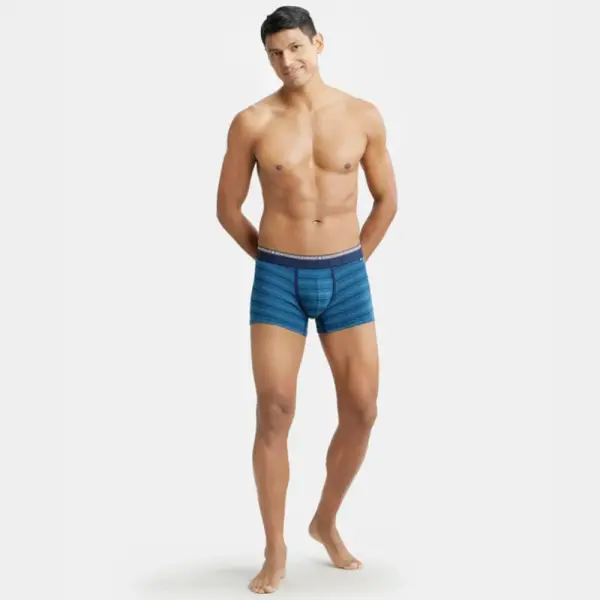 Jockey US68 Super Combed Cotton Elastane Stretch Stripe Trunk (Celestial) - Image 4
