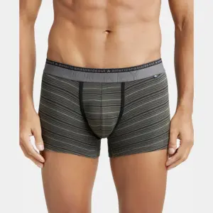Jockey US68 Super Combed Cotton Elastane Stretch Stripe Trunk (Deep Olive)