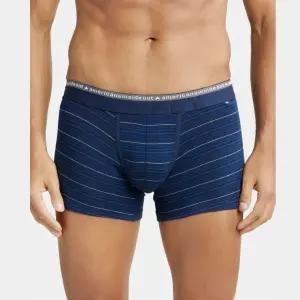 Jockey US68 Super Combed Cotton Elastane Stretch Stripe Trunk (Navy)