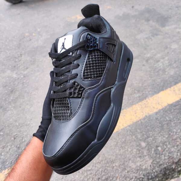 Jordan 4 Metallic Black Cat with Back Metallic Logo For Men - Image 2