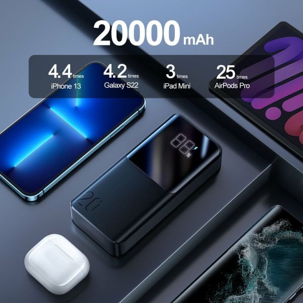 Joyroom JR-QP192 20,000mah 22.5W fast charging powerbank with LCD display - Image 3