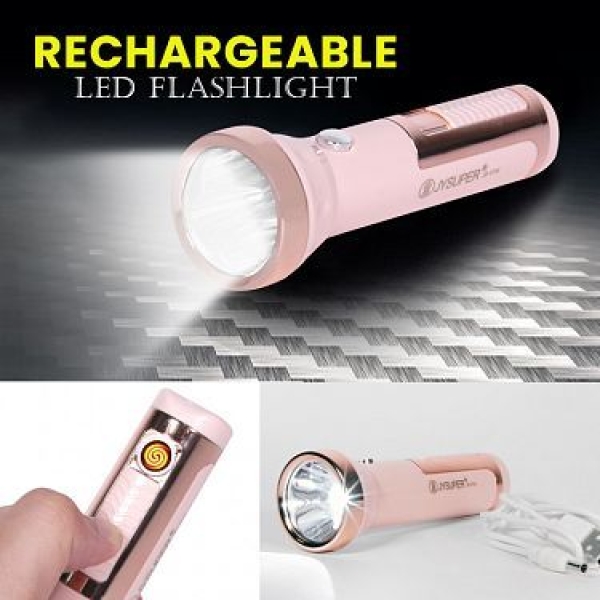 JY Super JY-1710 Rechargeable Torch Light With Lighter - Image 3