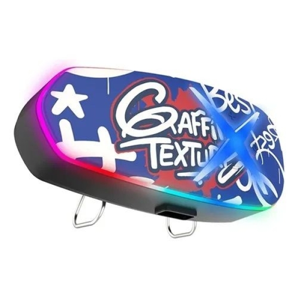 K15 Trendy Graffiti Motorcycle Headset BT 6.0 | Speaker Voice Control Removable Charging Clip - Image 2