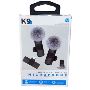 K9 2 In 1 Dual Lavalier Microphone Mic Plug & Play USB Type C & Iphone