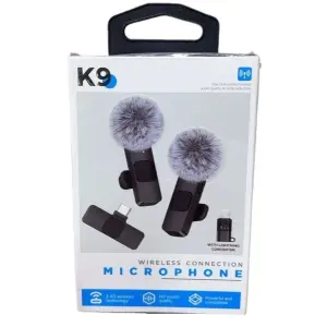 K9 2 In 1 Dual Lavalier Microphone Mic Plug & Play USB Type C & Iphone