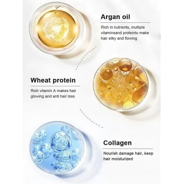 Karseell Collagen Hair Treatment Deep Repair Conditioning Argan Oil Collagen Hair Mask Essence for Dry Damaged Hair All Hair Types - Image 3