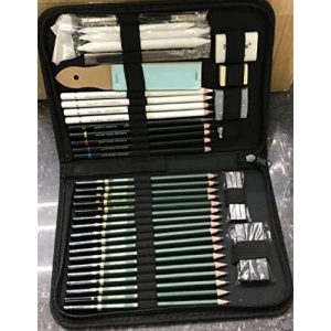 Keep Smiling 42 Pieces Professional Drawing Pencils and Sketch Kit for Artist