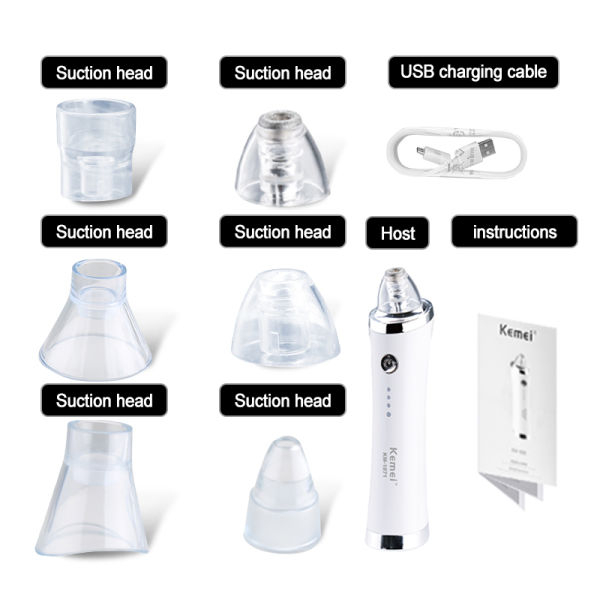 Kemei KM - 1871 6 in 1 Blackhead Vacuum Cleaner Beauty Suction Acne Removal Face Care - Image 3