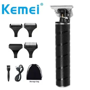 Kemei KM-T9 Clipper HairTrimmer Rechargeable Cordless For Men Beard Trimmer 0mm Baldheaded Hair Clipper Cutting Machine