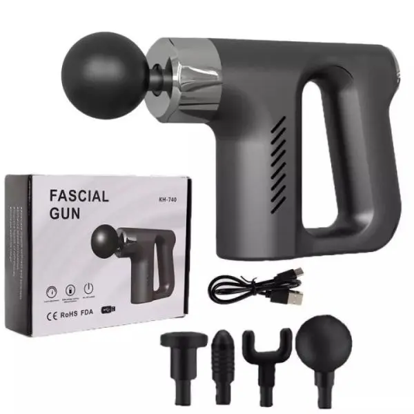 KH-740 Electrical Rechargeable Fascial Massage Gun – Deep Tissue Muscle Relaxer for Pain Relief & Recovery - Smartgallery