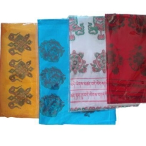 Khada / Traditional Nepali Tibetan Design Silk Khada Red