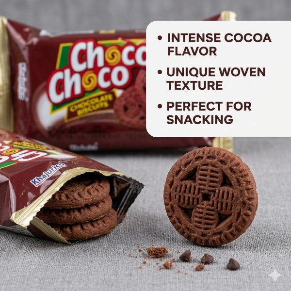 Khajurico Choco Choco Biscuit 25g | Crispy Chocolate Snack | Crunchy Sweet Treat for Kids & Tea Time (Pack of 12) - Image 4