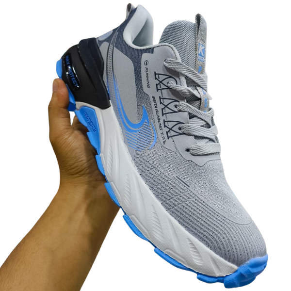 KICK Beita Max Protect Running Shoes for Men (Gray and Blue) - Image 2