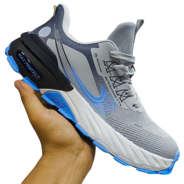 KICK Beita Max Protect Running Shoes for Men (Gray and Blue)