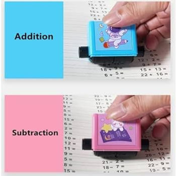 Kids Roller Digital Teaching Math Plus Minus Stamp for Kids Digital Ink Stamp (Free Ink Include) - Image 2