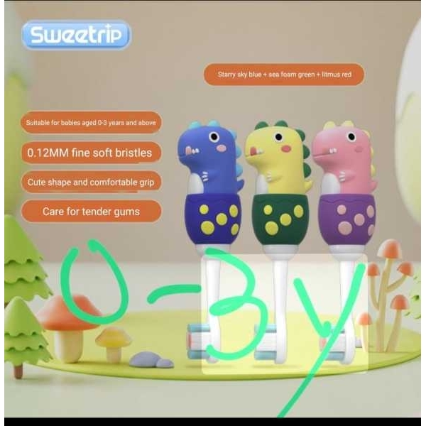 Kids Toothbrush for 1-3 Cute Dinosaur Cartoon Child , Tooth Brush For Deep Cleaning And Portable - Image 3