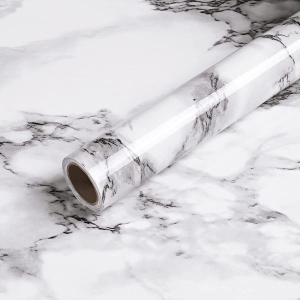 Kitchen Marble Sticker Oil Proof Waterproof Paper Backsplash Sticker Roll Stove Cabinet Liner Décor Self Adhesive Wallpapers (10cm)