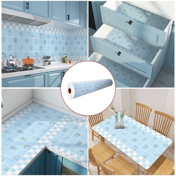 Kitchen Marble Sticker Oil Proof Waterproof Paper Backsplash Sticker Roll Stove Cabinet Liner Décor Self Adhesive Wallpapers (3cm) - Image 2