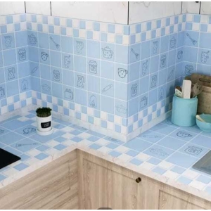 Kitchen Marble Sticker Oil Proof Waterproof Paper Backsplash Sticker Roll Stove Cabinet Liner Décor Self Adhesive Wallpapers (3cm)