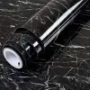 Kitchen Marble Sticker Oil Proof Waterproof Paper Backsplash Sticker Roll Stove Cabinet Liner Décor Self Adhesive Wallpapers ( black )