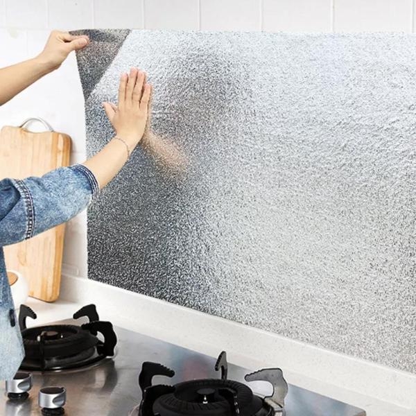 Kitchen Waterproof Sticker Aluminum Foil Kitchen Kitchen Stove Cabinet Sticker Self Adhesive Wallpaper DIY Wall Stickers - Image 2